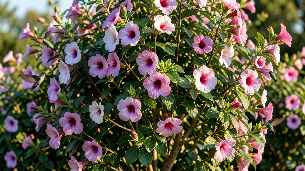 Rose of Sharon with Vibrant Pink Flowers