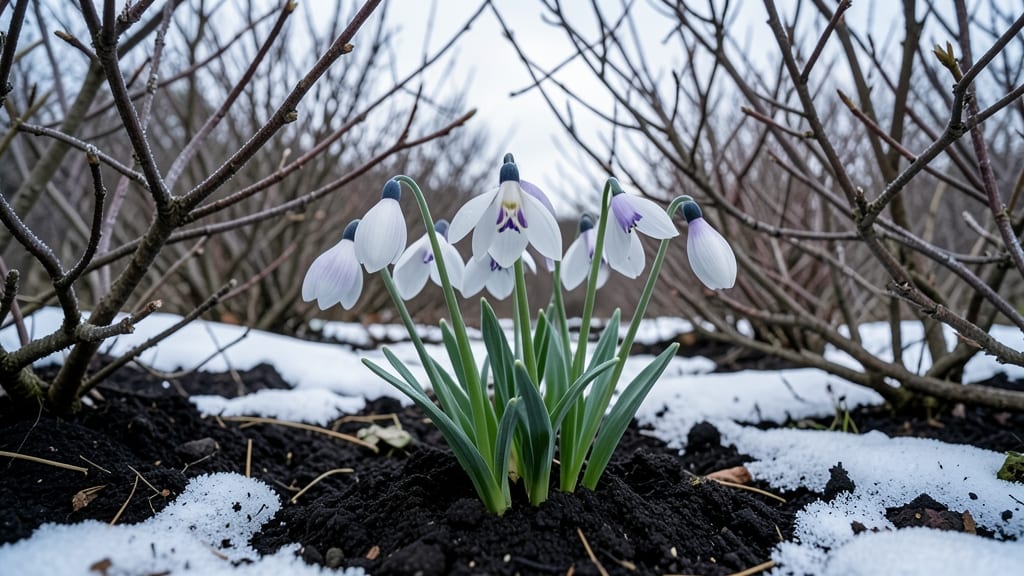 Snowdrop Anemone: Delicate Blooms Under Snowfall