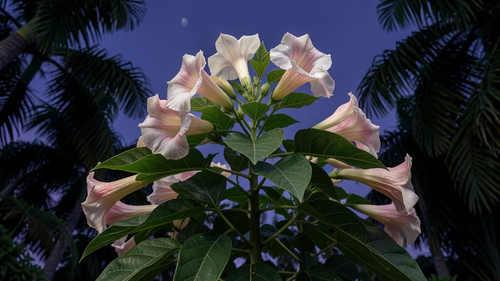 Angel's Trumpet with Trumpet-Shaped Blooms