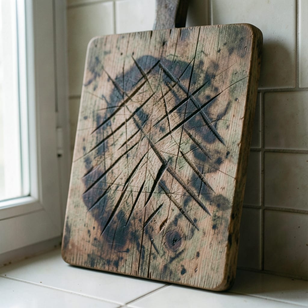 The wooden cutting board
