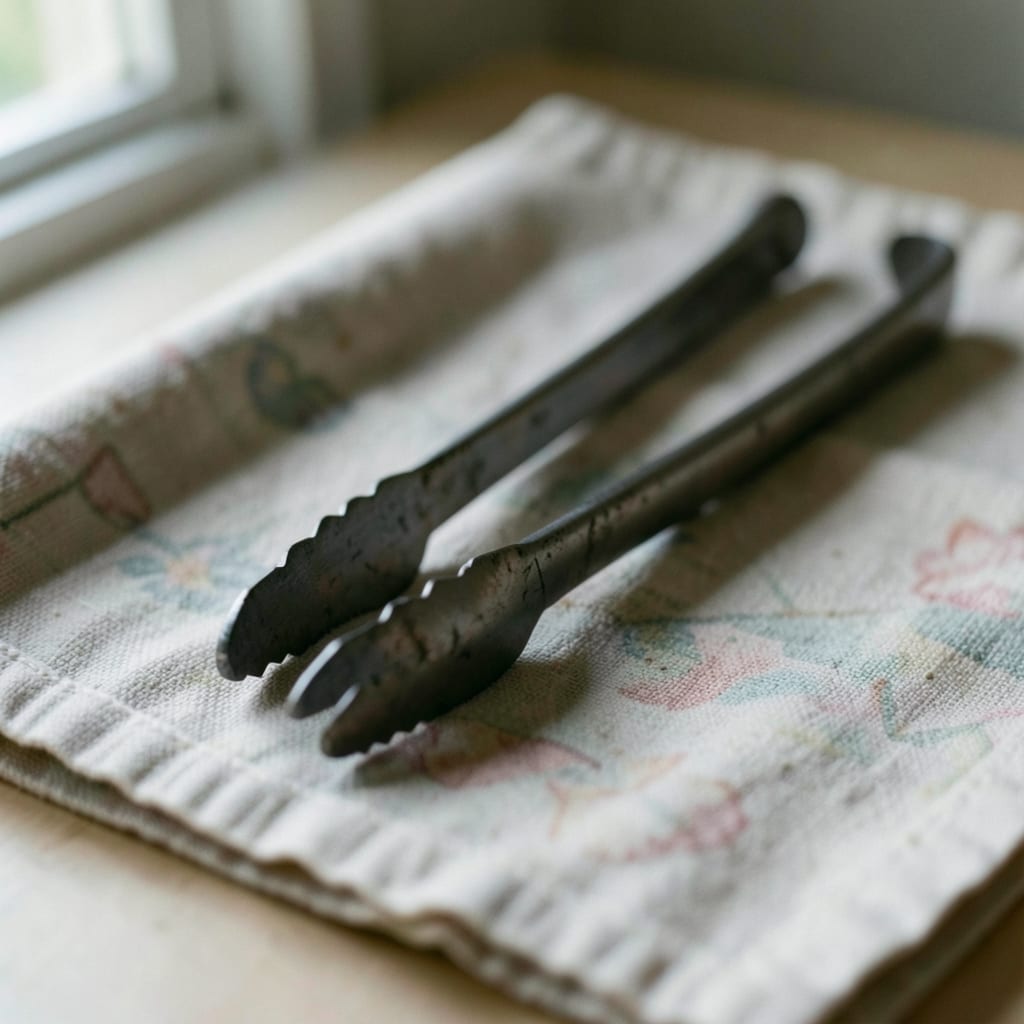 The metal tongs