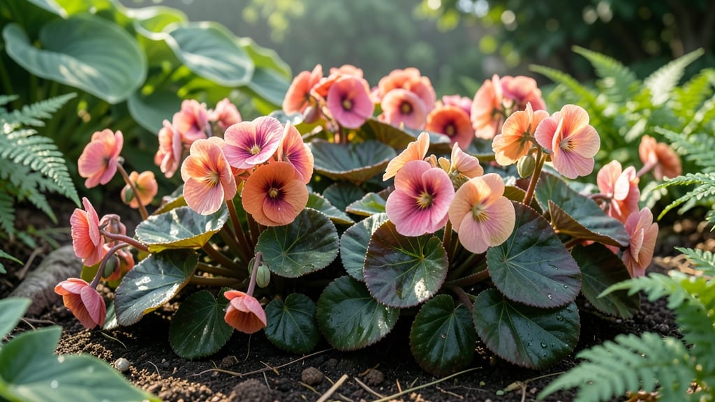Begonias with Velvety Petals and Varied Heights