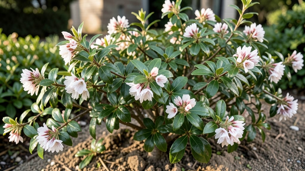 Abelia Grandiflora with White and Pink Flowers
