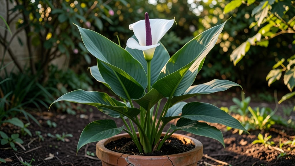 The Calla Lilies Are in Bloom Again: Moonlit Garden Drama With Midnight Purple Spikes