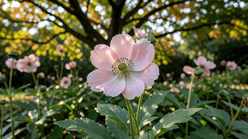 Japanese Anemone: Elegant Pink Late-Season Beauty