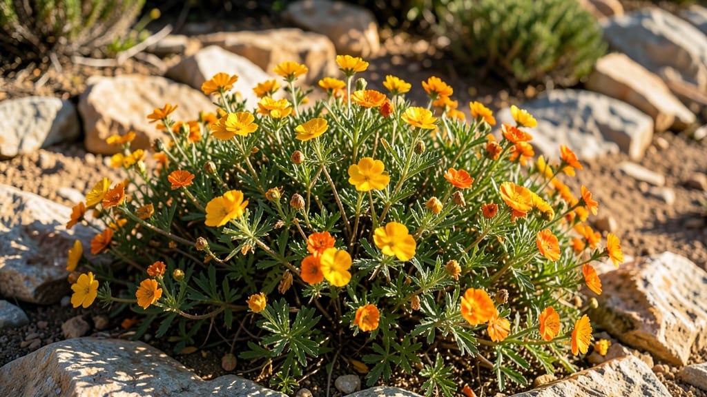 Potentilla with Yellow and Orange Flowers